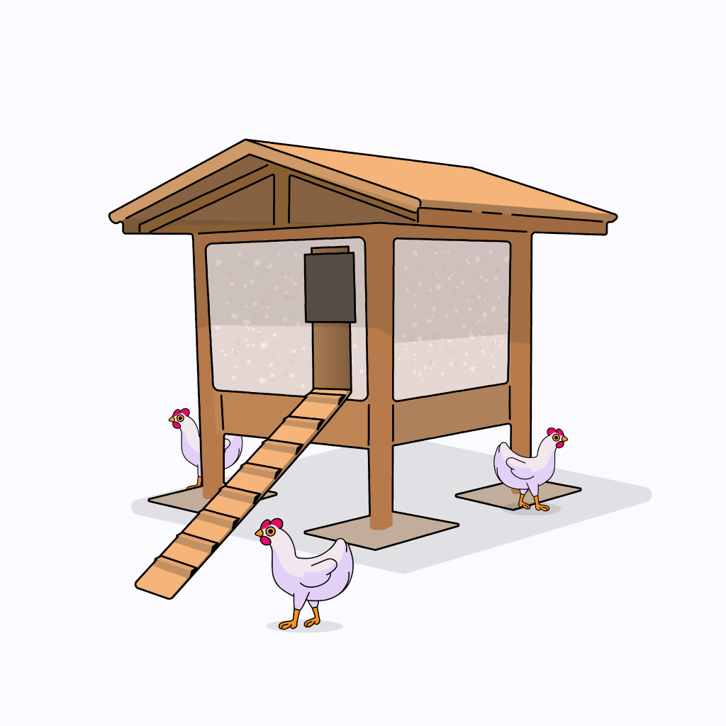 Illustration d'un poulailler DIY, fait par Ambroise Le Guennec (Cosmovision) en Bretagne