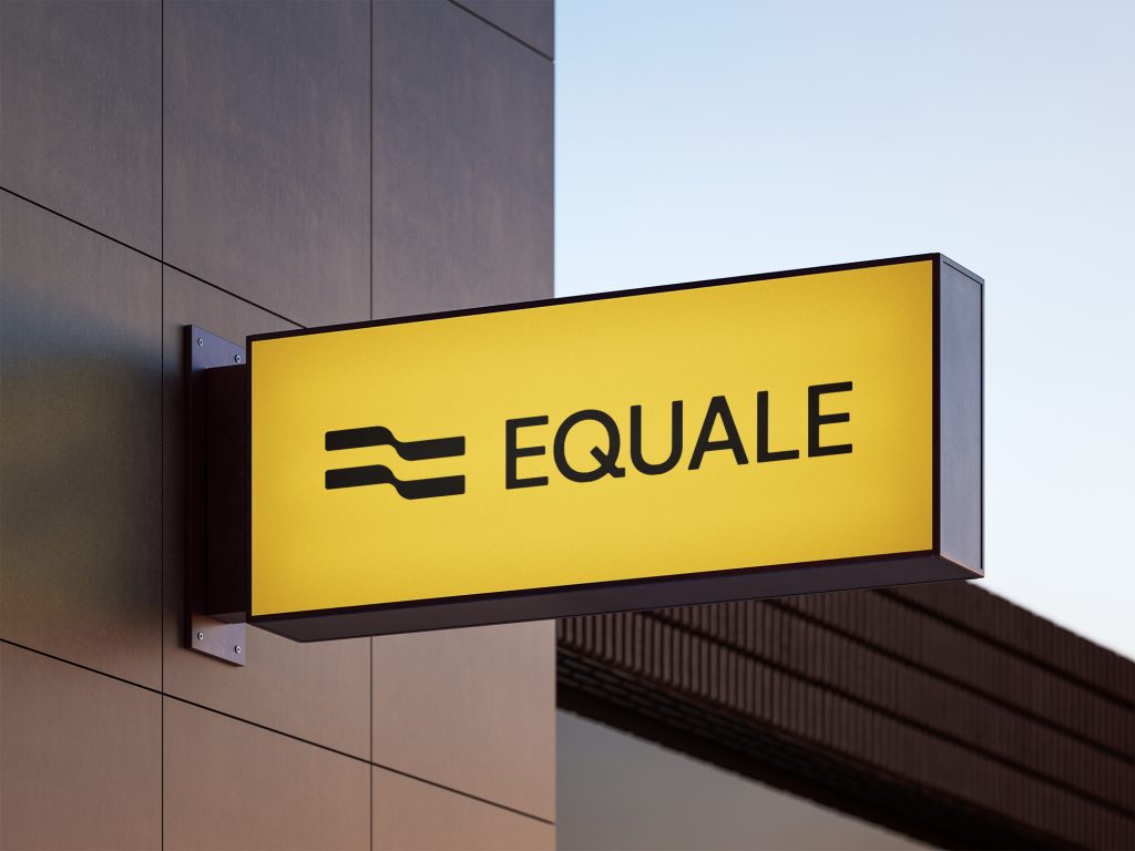 Création graphique par Ambroise Le Guennec, graphiste freelance à Muzillac (Morbihan) – devanture association Equale, affiches et cartes de visite.