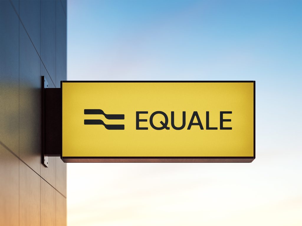 Création graphique par Ambroise Le Guennec, graphiste freelance à Muzillac (Morbihan) – devanture association Equale, affiches et cartes de visite.